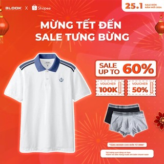 Áo polo nam slimfit BLOOK Vải thun cá sấu 3 màu cơ bản 35619
