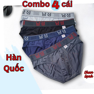 Combo 4 Quần Lót Nam Hàn Quốc Thun Lạnh 4 Chiều Cao Cấp Cực Bền Mềm Mại Không Nhão.