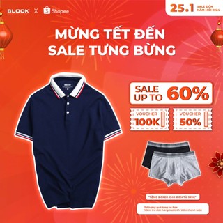 Áo polo slimfit nam BLOOK chất vải thun gân co giãn mềm mịn mã 35516