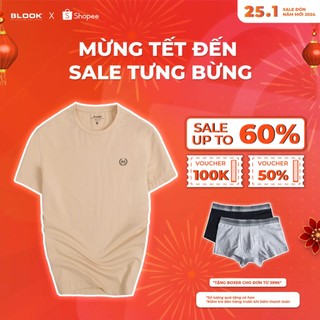Áo Thun Cổ Tròn Nam BLOOK Vải Cvc Co Giãn Tốt Cao Cấp Thanh Lịch 33384