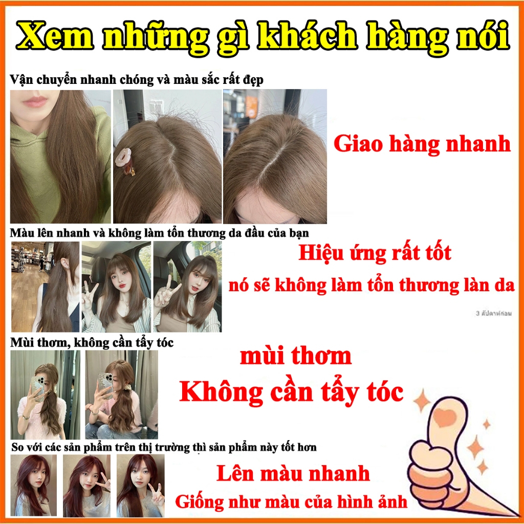 thuốc nhuộm tóc . nhuộm tóc màu nâu khói sữa ,Nâu Sữa không cần tẩy tóc-thuốc nhuộm collagen [ thuốc nhuộm tóc tặng kèm