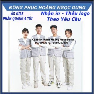 Áo ghi lê kỹ sư, áo kỹ thuật. áo ghi lê bảo hộ lao động màu ghi sữa