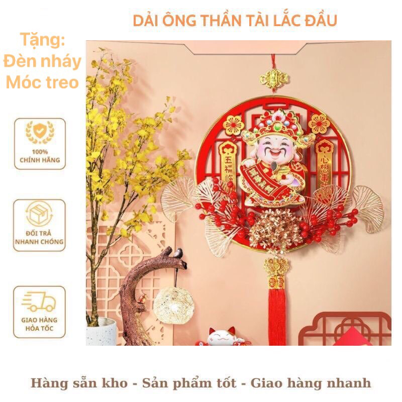 Dải Treo Thần Tài Lắc Lư Gọi Tài Lộc Size to 38cm. Bản tiếng việt nam mẫu mới năm 2024