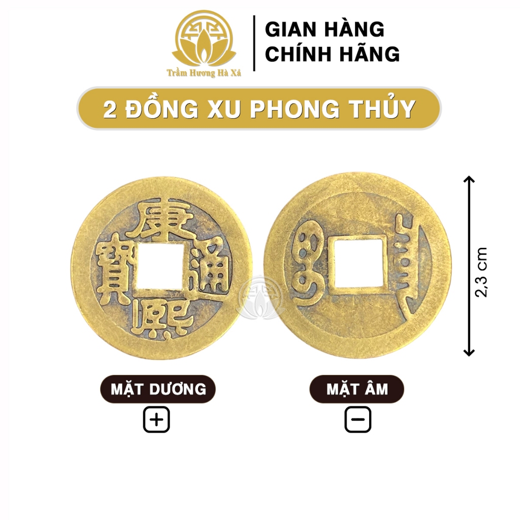 2 Đồng xu cổ phong thủy may mắn âm dương giúp chiêu tài giữ lộc của nhà Hà Xá