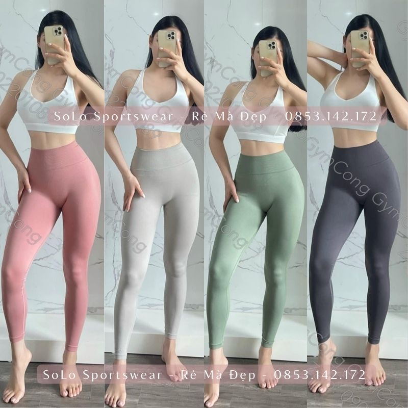 Quần Legging Cạp Lưng Cao Chun Mông Gen Bụng Tập Gym Yoga Thể Thao Nữ Thun Dệt Siêu Co Giãn 4 Chiều Thấm Hút Thoáng 020