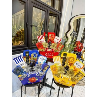 Giỏ quà tone đỏ đầy đặn
