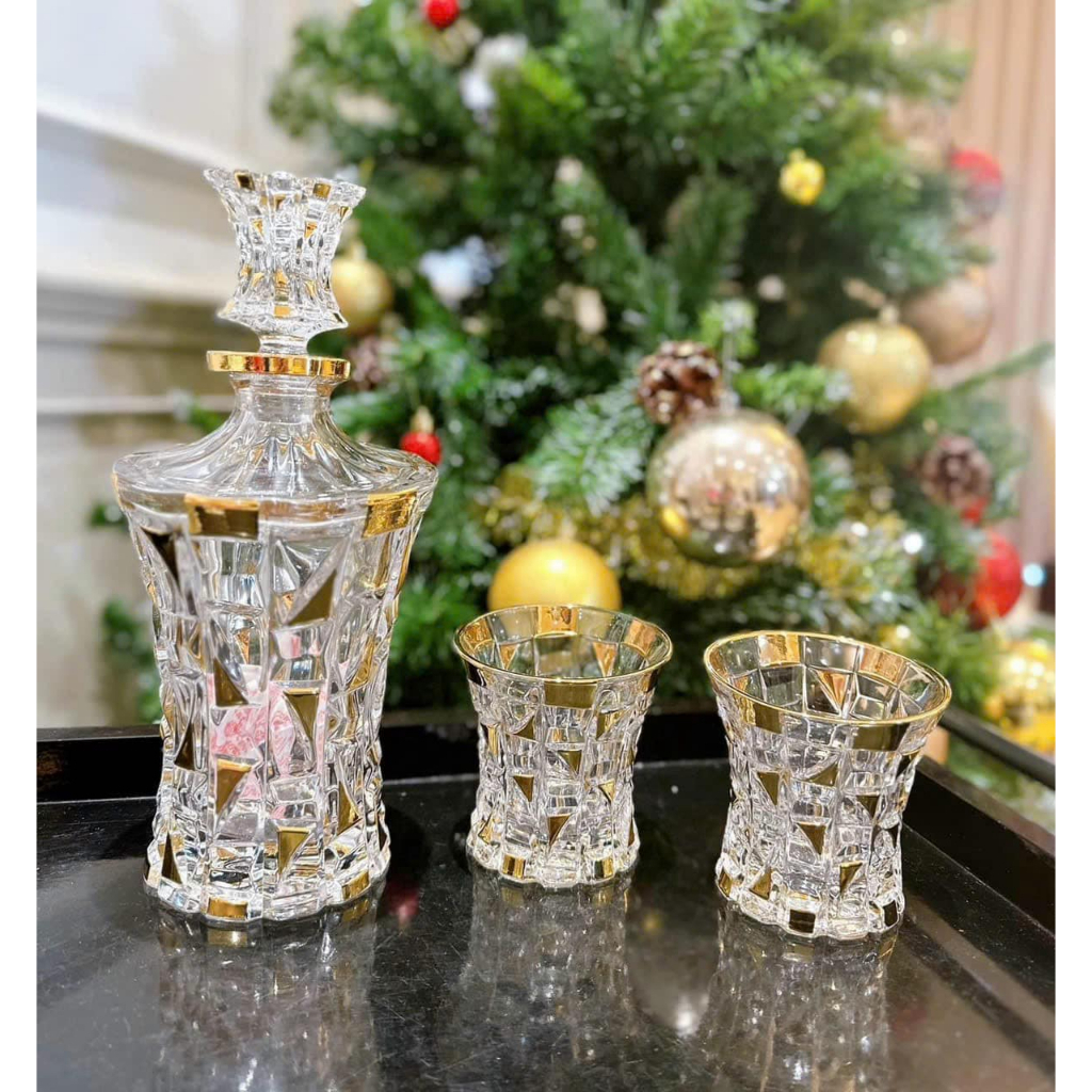 Khay Pha Lê  BOHEMIA SPOT, Khay Đựng Mứt  BOHEMIA SPOT, Lọ Hoa Pha Lê  BOHEMIA SPOT, Mạ Vàng 24K, ma