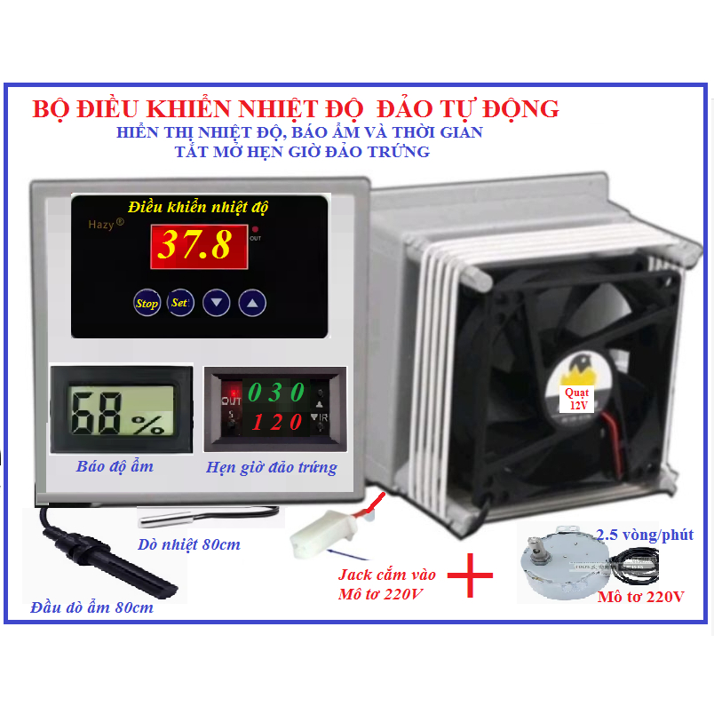 Máy Ấp Trứng tạo nhiệt sợi carbon -máy ấp trứng mini đảo tự động có báo ẩm( sản phẩm chưa bao gồm hộp xốp)