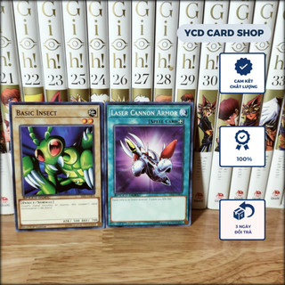 Thẻ bài yugioh chính hãng set 2 lá  Basic Insect và Laser Cannon Armor – Common