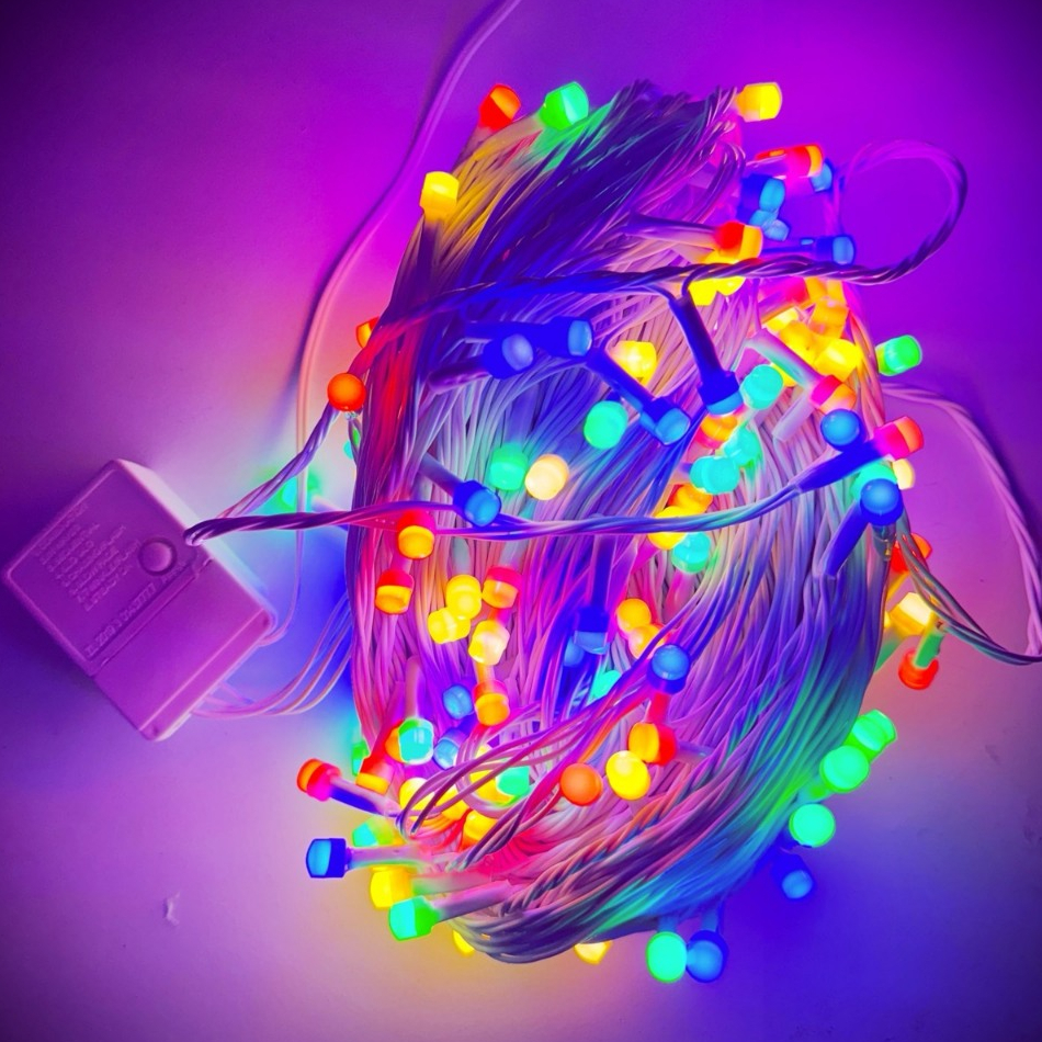 Bộ đèn nháy Kim Cương 40M Chống Nước IP65, dây led 50M 4 lõi, bóng 2 màu trang trí tiểu cảnh