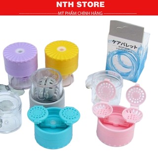  Cốc rửa vệ sinh lens kính áp tròng xoay bằng tay hộp dụng cụ làm sạch len mắt thủ công 