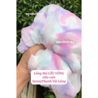 Vải lông MIX LOANG NHIỀU MÀU -  may túi, may balo, may áo khoác cho trẻ em dễ thương mịn không rụng lông