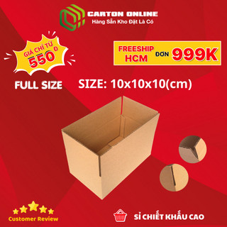 Combo 100 Thùng Carton 10x10x10 - Hộp Carton Đóng Hàng, Hộp Giấy Thùng Carton Gói Hàng Giá Rẻ