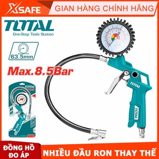 Súng bơm hơi lốp xe dùng khí nén total tat11601 có đồng hồ đo áp suất, nhiều đầu nối tiện lợi, áp suất tối đa 320psi