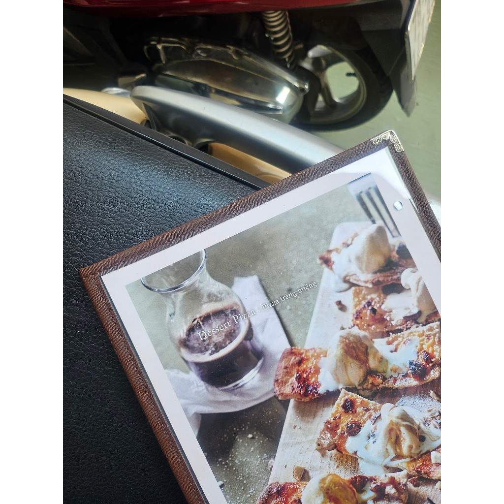 Bìa menu 16 trang  A4 Đen/Nâu