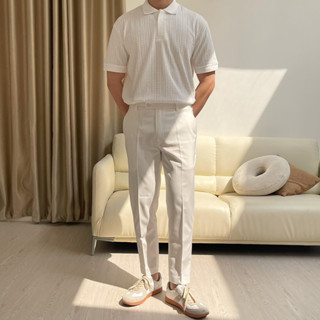  Quần tây trắng nam hàn quốc dáng ôm vừa và ống suông dài dày dặn co giãn  Kaki Pant  