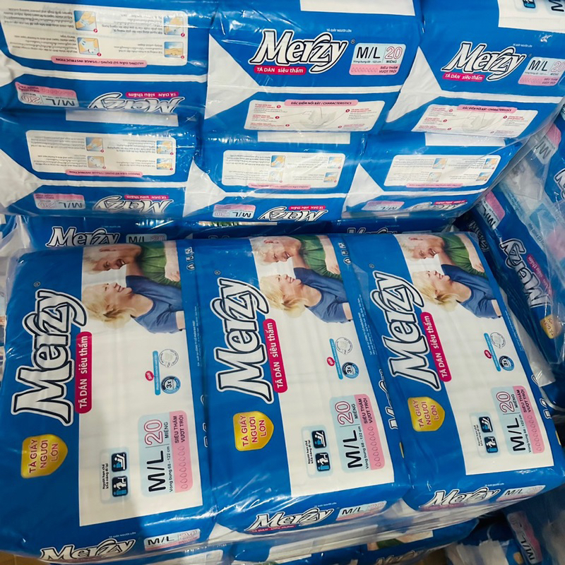 (Sỉ 100m +3 KMai) Tã dán Merzy M20 ML20 XL20 #bỉm merzy #tã Merzy #bỉm già merzy #merzy #tã già #hon
