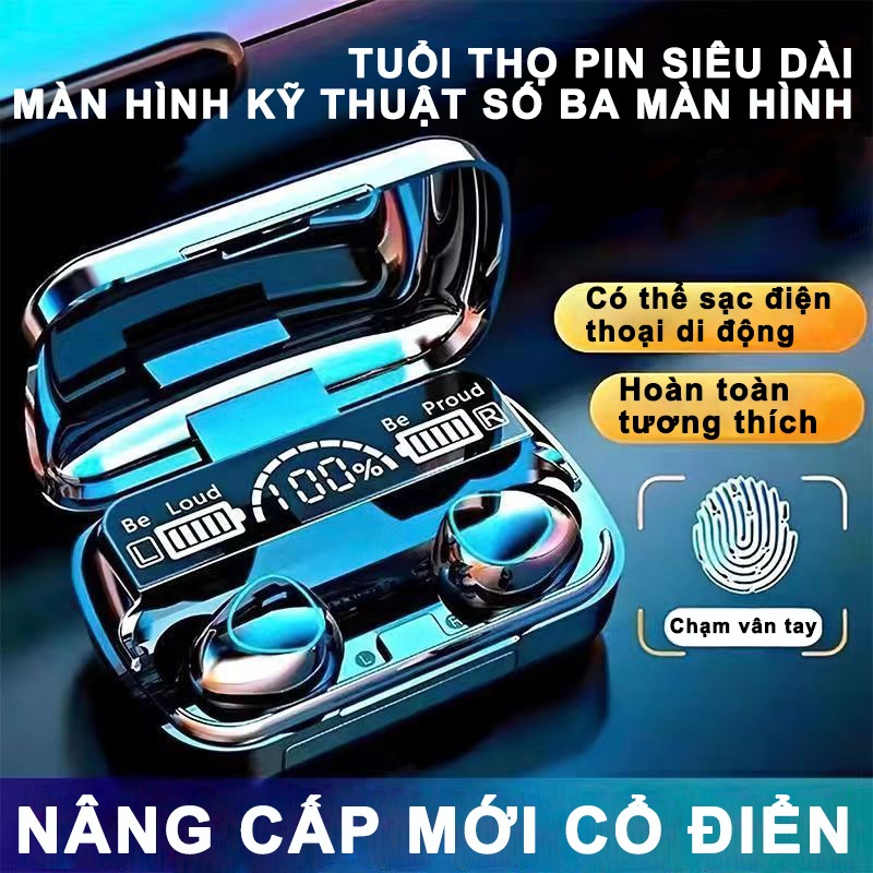 Tai nghe bluetooth M10 cảm ứng, âm thanh HiFi, có mic đàm thoại, chống nước ipx5 - Tai nghe phạm thoại