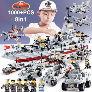 Đồ Chơi Lắp Ráp Xếp Hình Mô Hình Tàu Chiến Hạm Battleship, Xe Tăng,Máy Bay,Robot Biến Hình No. T-1000 Với 1000+PCS