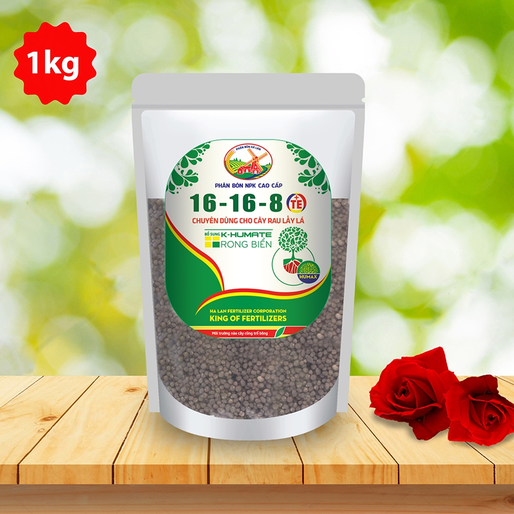 Phân Bón Hà Lan NPK 16-16-8 bổ sung Humax, rong biển - Chuyên dùng cho rau lấy lá (1kg) | Phân Bón H