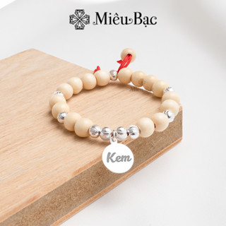 Vòng dâu tằm cho bé sơ sinh mix charm bi bạc, Miêu Bạc Quà thôi nôi dành tặng cho bé [KHẮC TÊN MIỄN PHÍ] MT45