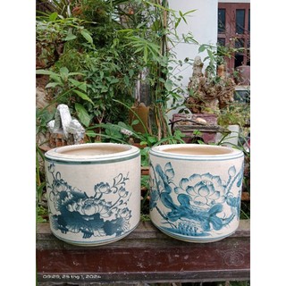 Bát nhang, bát hương men rạn vẽ hoa sen