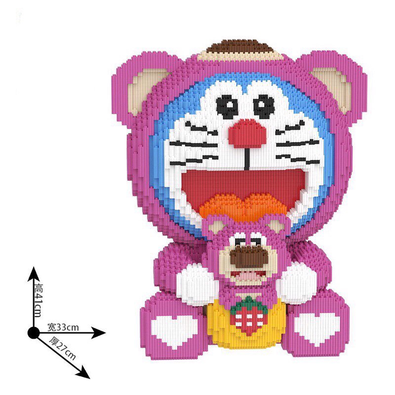 lego đồ chơi xếp hình doremon 41cm cỡ lớn size to đồ chơi xếp hình nano 3d cho bé chuẩn mẫu tặng búa