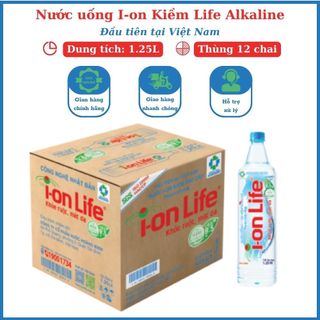 Nước uống kiềm Ion thương hiệu ionLife 1.25L thùng 12 chai công nghệ Nhật Bản khỏe ruột mát gan