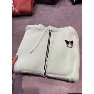 Áo hoodie zip lông ngắn kuromi a69