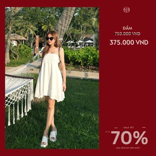Đầm babydoll dây xếp ly , Peace House Clothing