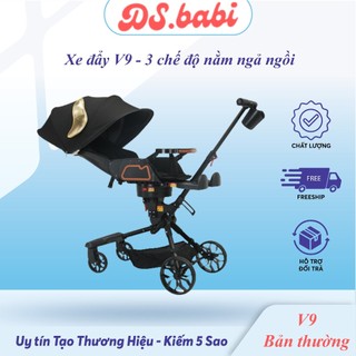 Xe đẩy cho bé sơ sinh V9 có bàn ăn và nhạc đầy đủ phụ kiện mái che giỏ đồ đệm lót