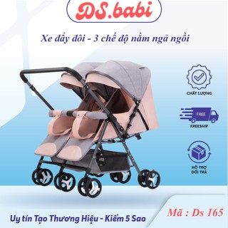  Xe đẩy đôi cao cấp Ds.babi cho bé có thể gấp gọn  Ngồi Nằm Nhẹ Và chống sốc cực tốt 