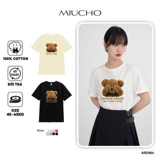 Áo thun nữ form vừa in gấu dễ thương regular ARD964 Miucho Chic in mix