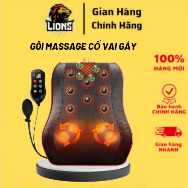 💕 Gối massage cổ vai gáy, máy massage hồng ngoại KL - 19 cao cấp hỗ trợ mát xa toàn thân tiện lợi