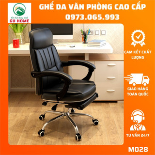 Ghế da văn phòng cao cấp êm ái thoáng mát không gác chân M028