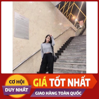 Quần bom thụng xếp ly gấu chất da cá sịn