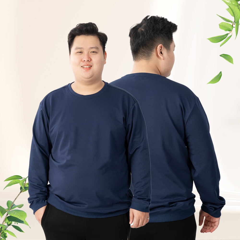 Áo Nỉ Bigsize Nam 80-140KG AKYOO Cao Cấp Không Bai Xù, Áo Nỉ Họa Tiết Nam Bigsize, Áo Nỉ Nam Bigsize - AN B1