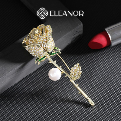 Ghim cài áo nam nữ Eleanor Accessories hình hoa đính đá phụ kiện trang sức thời trang 7026