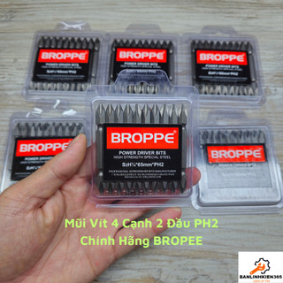 Mũi vít 4 cạnh 2 đầu ph2 broppe dài 65mm,thép s2 siêu cứng chuôi lục giác 6.35mm