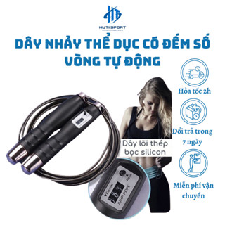Dây Nhảy Thể Dục HUTI SPORT, Giảm Cân, Thể Lực, Thể Thao, Tập Gym Có Đếm Số Vòng Tự Động