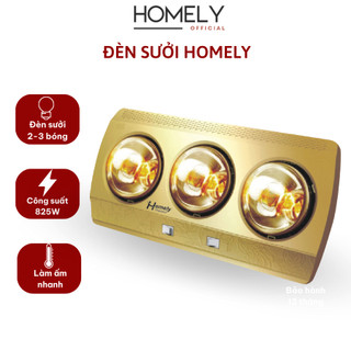 Đèn Sưởi Nhà Tắm 2 bóng, 3 bóng Homely HL-768, tỏa nhiệt đều, công suất 825W