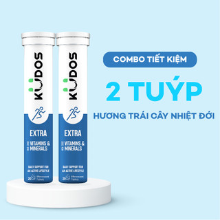 Combo 2 Tuýp Viên sủi KUDOS EXTRA - Thực phẩm bảo vệ sức khỏe KUDOS EXTRA HIGH DOSE VITAMINS & MINERALS (20 viên/ tuýp)