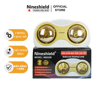 Đèn sưởi nhà tắm 2 bóng vòm Nineshield NS032B chống cháy nổ, tiết kiệm điện - Bảo hành 12 tháng