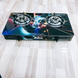 Bếp gas đôi mặt kiếng cao cấp Asia - mẫu 3D