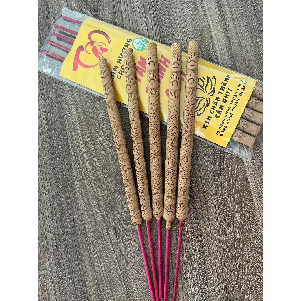 5 Nén Nhang Trầm Hương To cháy đến 2,5h ( cao 30cm - bán kính 14mm )