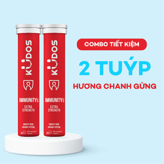 Combo 2 Tuýp Viên sủi KUDOS IMMUNITY - Thực phẩm bảo vệ sức khỏe KUDOS IMMUNITY BOOST EXTRA STRENGTH (20 viên/tuýp)