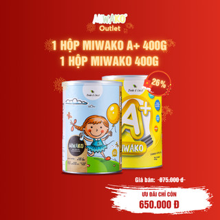 Combo 1 hộp miwako a+ 400g và 1 hộp miwako 400g | sữa hạt 100% organic | nhập khẩu nguyên hộp