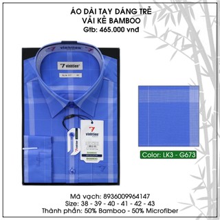 Áo Sơ Mi Dài Tay Bamboo Dáng Slimfit Vĩnh Tiến G673
