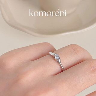 Nhẫn freesize mạ bạc đính đá trendy komorebi.acc