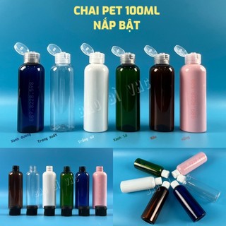 Combo 50 chai nhựa pet 100ml nắp bật chiết mĩ phẩm